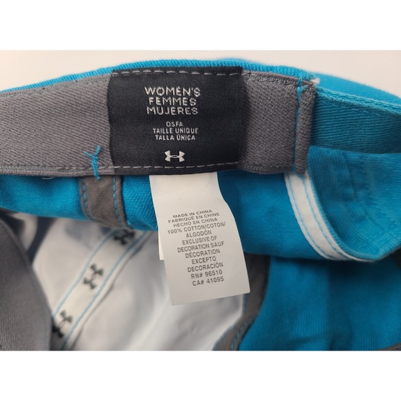 Women Under Armour Strapback Adjustable Hat Cap Cotton Casual Baseball UA Blue - Picture 11 of 11